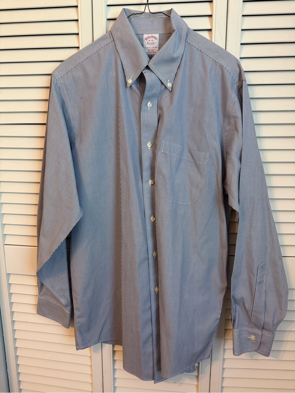 Brooks Brothers Oxford Button Up Shirt OCBD 16-34 Navy Striped Supima Cotton